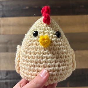 Chicken Plush | Crocheted Chicken | Crochet | Handmade | Chicken Plushie | Crocheted Stuffed Animal | Chicken Toy | Plushie |  Small
