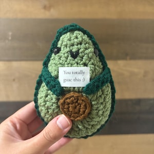 Emotional Support Avocado Plush | Crocheted Avocado | Crochet | Handmade | Avocado Plushie | Crocheted Food | Avocado | Avocado Toy