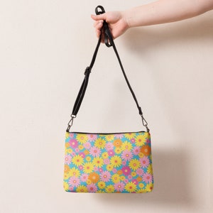 Vintage Blumen Print Umhängetasche | Bedruckte Crossbody Damen Umhängetasche | Vintage-inspirierte Blumen Print Tasche | Funktionale Blumentasche