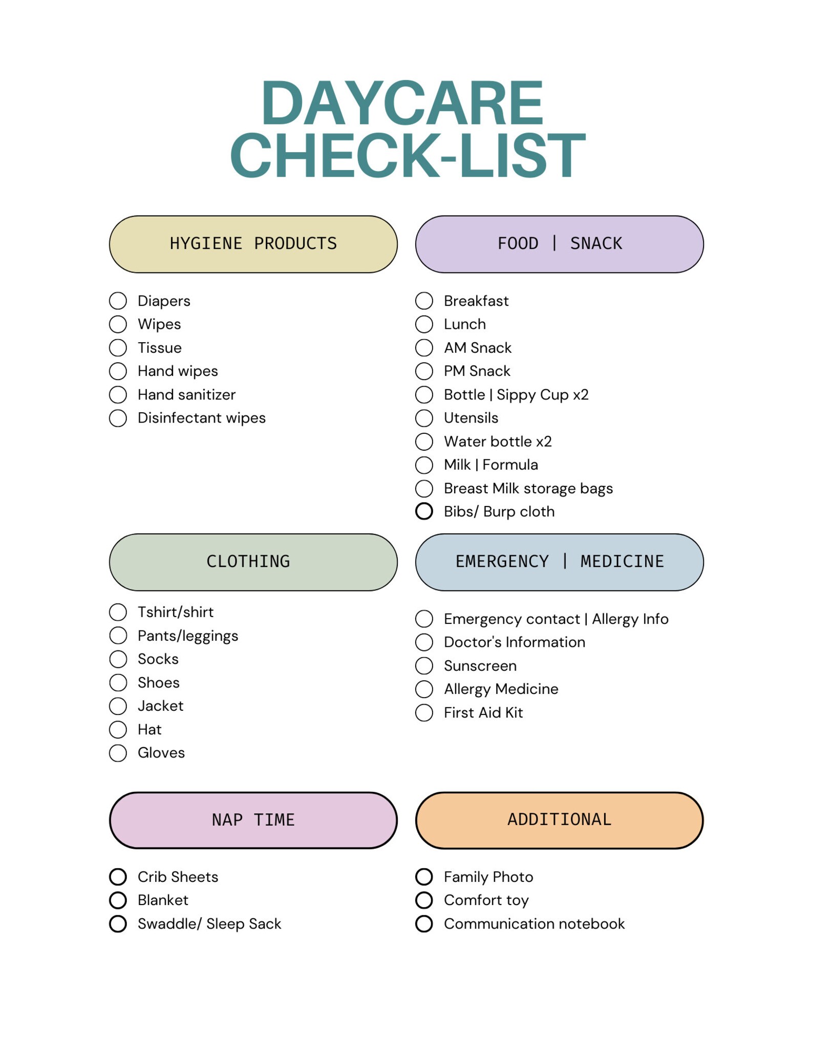 Digital Download Daycare Packing List Parents Home Care Check List digital-download-daycare-packing-list-parents-home-care-check-list
