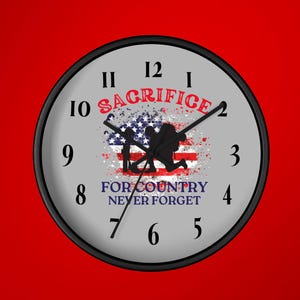 Military Wall Clock Veterans Memorial Day Family Fallen Soldier Sacrifice Rememberance Gift Patriot Home Decor Army Navy Air Force Marines