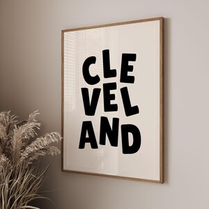 Cleveland Poster Digital Download, Cleveland Ohio Wall Art, Cleveland Ohio Poster, City Decor, Minimalist Wall Art, Cleveland Cavaliers