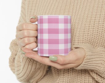 Pink Checker Ceramic Mug