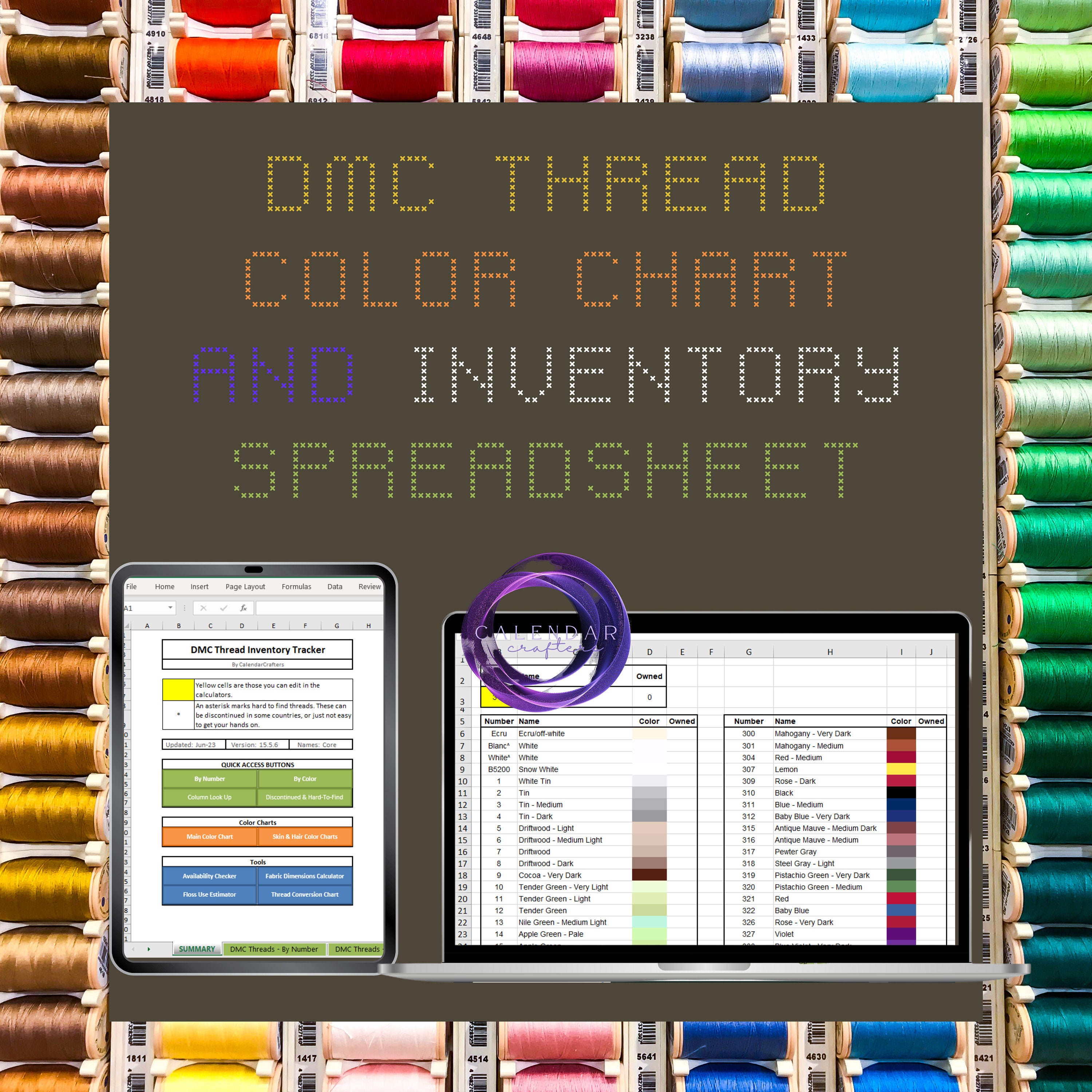 PRINTABLE DMC Color Chart and Inventory. DMC Color Card. Dmc Chart Tracker  Inventory Sheet . Updated to November 2022 