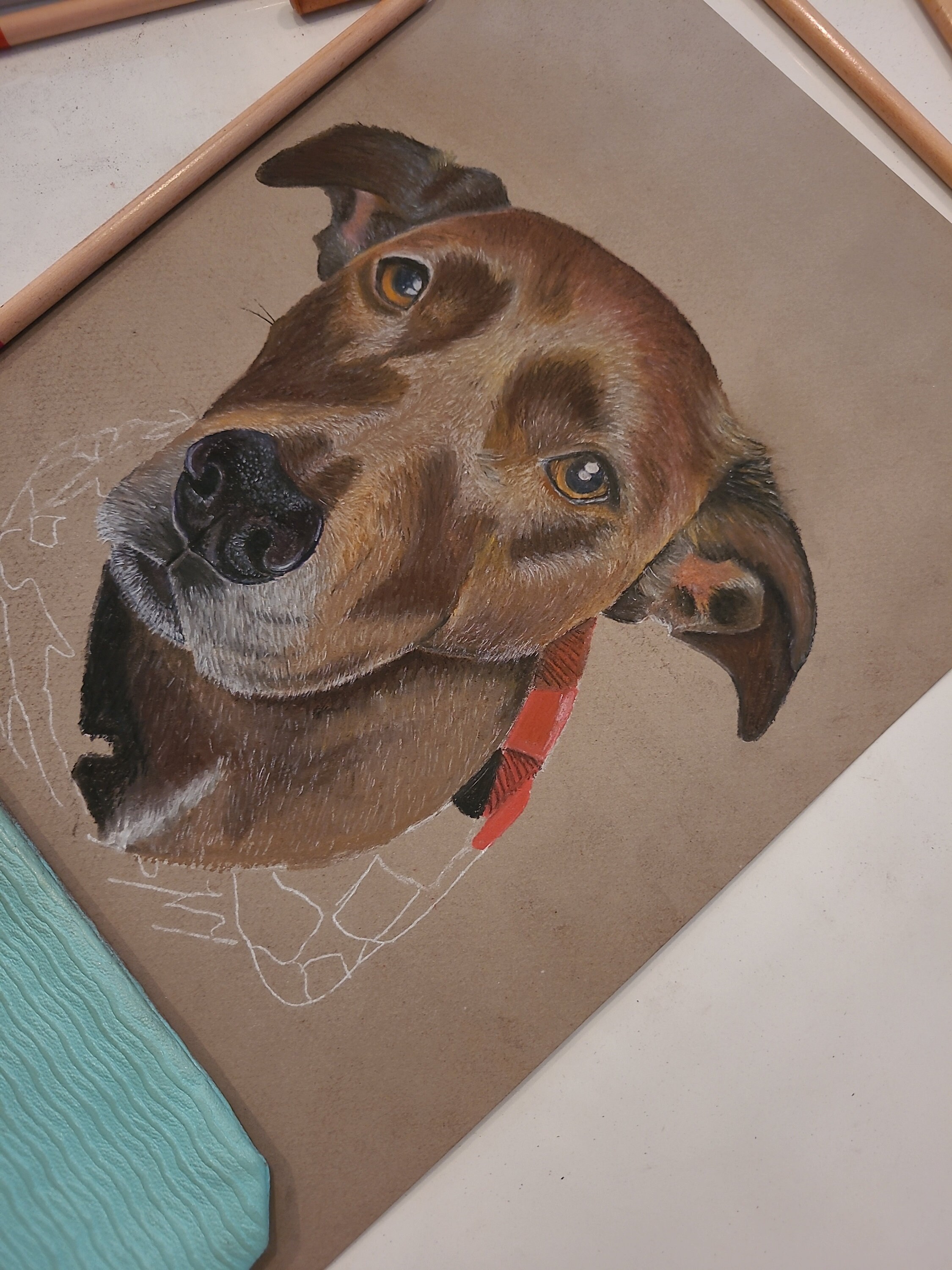 Custom Pastel Hand Drawn Dog Portrait Gift, Pet Parent Gift, Gift for ...