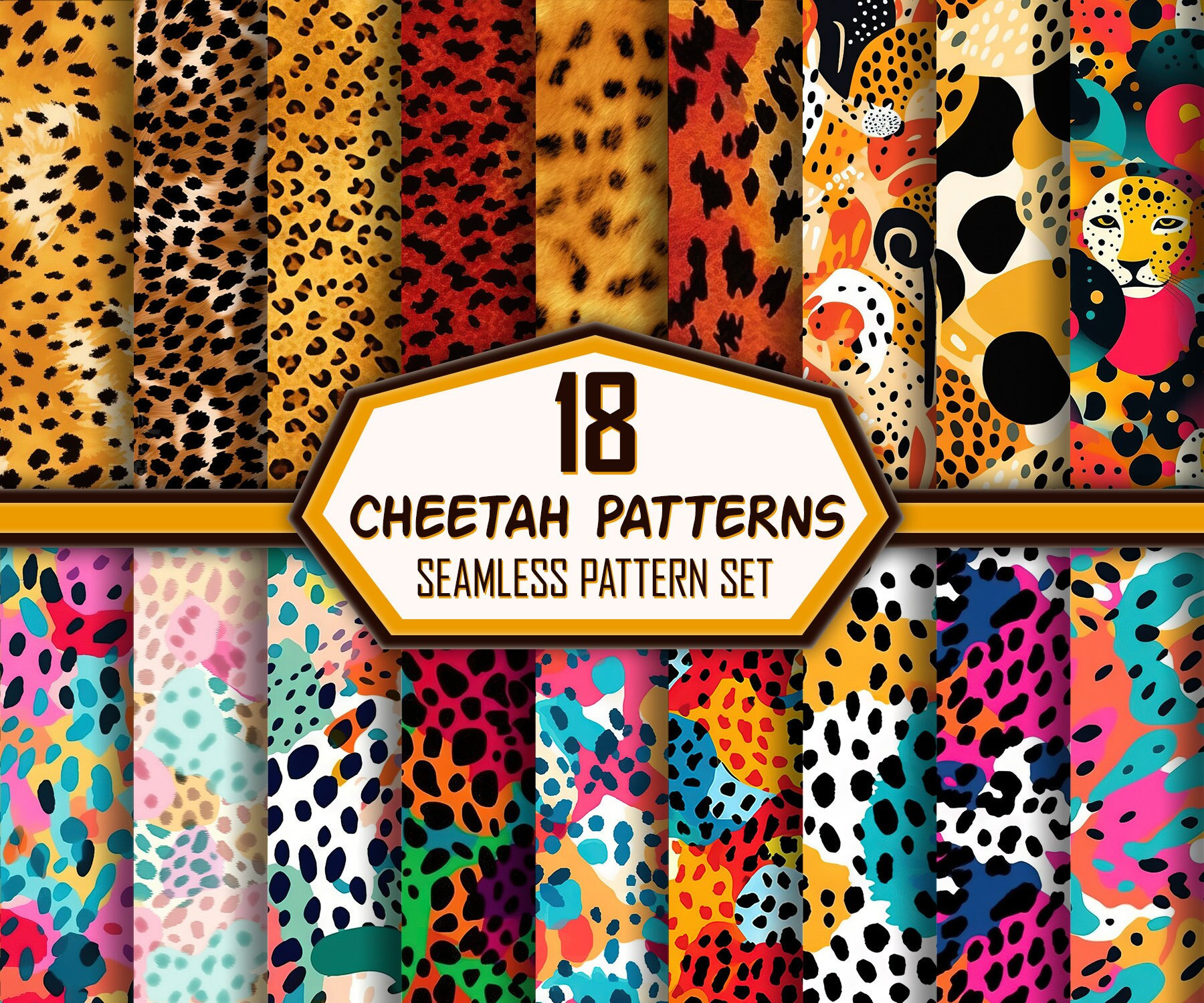 Seamless Cheetah Pattern, Colorful Animal Print, Leopard Seamless ...