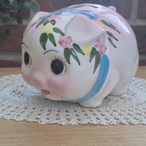 Keramik Vintage Hand bemalt Sparschwein
