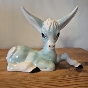 Grande figurine vintage Szeiler bleu âne et mule