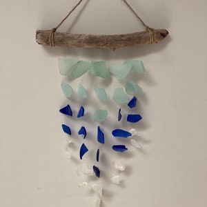 Sea glass wind chime- Aqua, Cobalt, Clear
