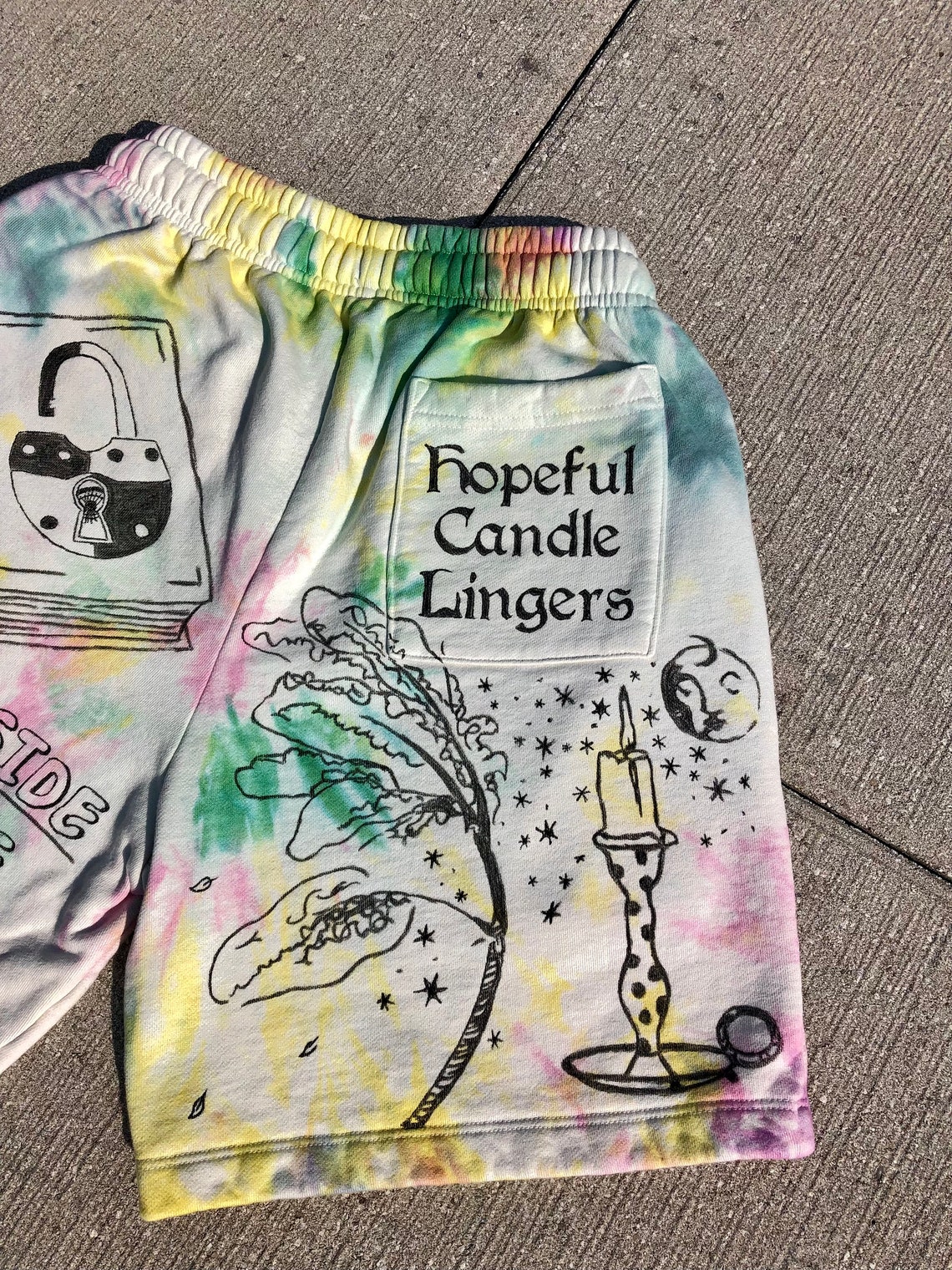 Hand Drawn Small Tie Dye Shorts - Etsy