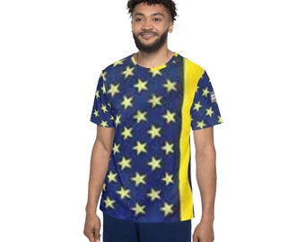 Camiseta deportiva unisex Give Me Grace's Allstar (amarillo canario y azul real)