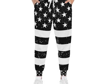 Give Me Grace black&white American Flag Unisex Athletic Joggers