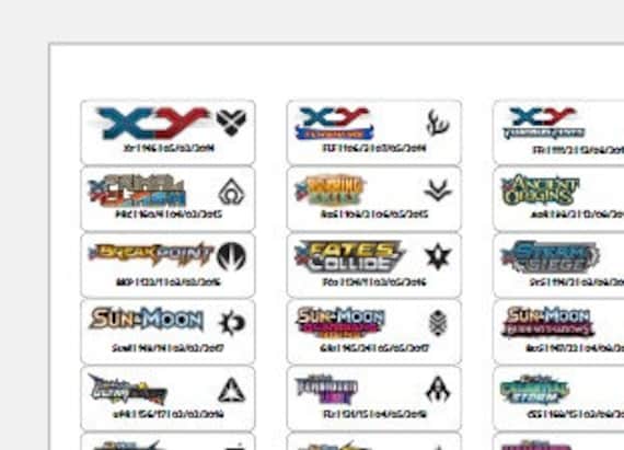 Pokemon TCG Labels 2014 Xy - 2023 Crown Zenith - Etsy