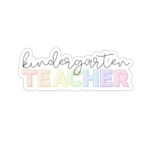 KINDERGARTEN TEACHER rainbow Kiss-cut Stickers - Etsy