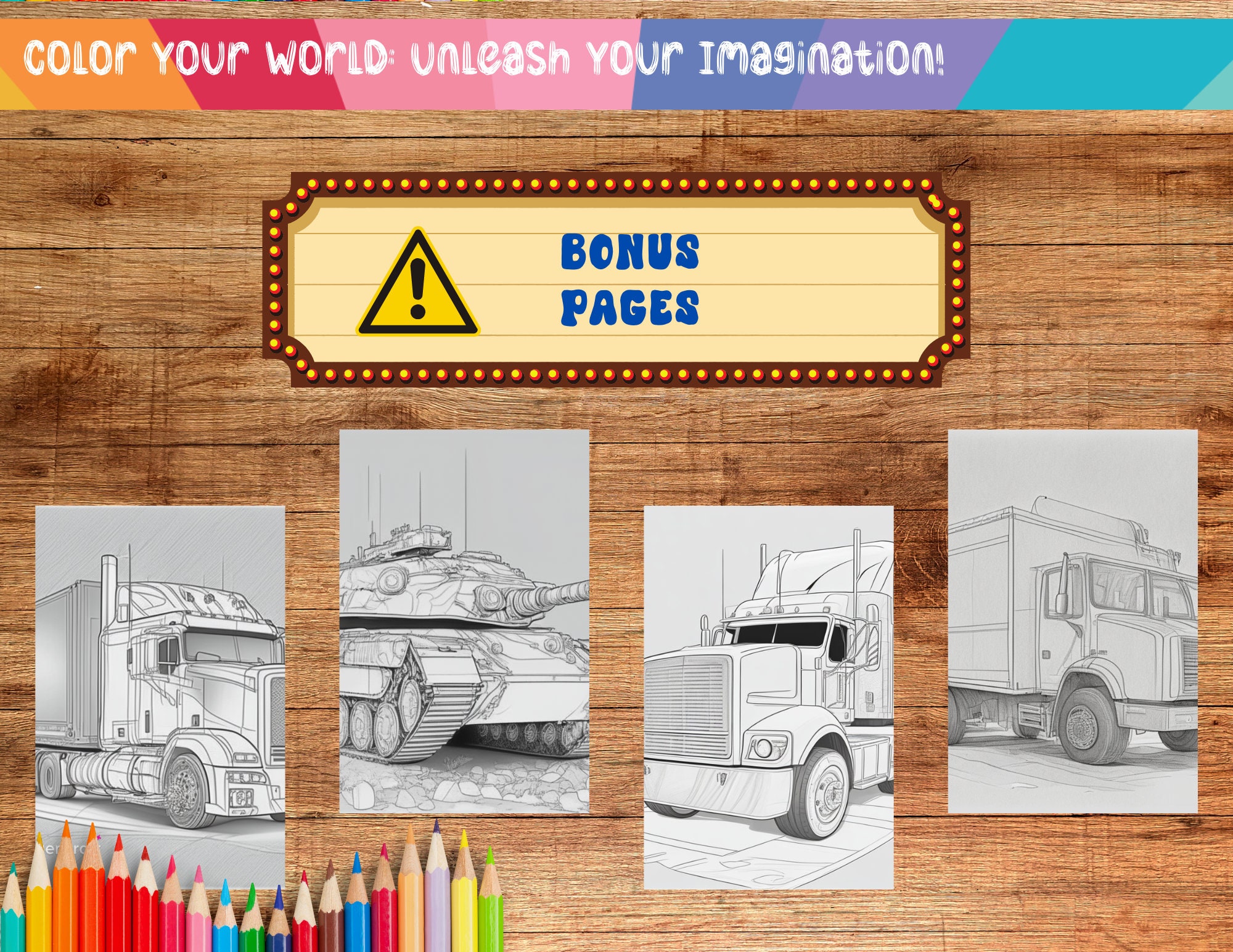 52 Classic Cars Coloring Page Book, Adults + Kids- Printable PDF