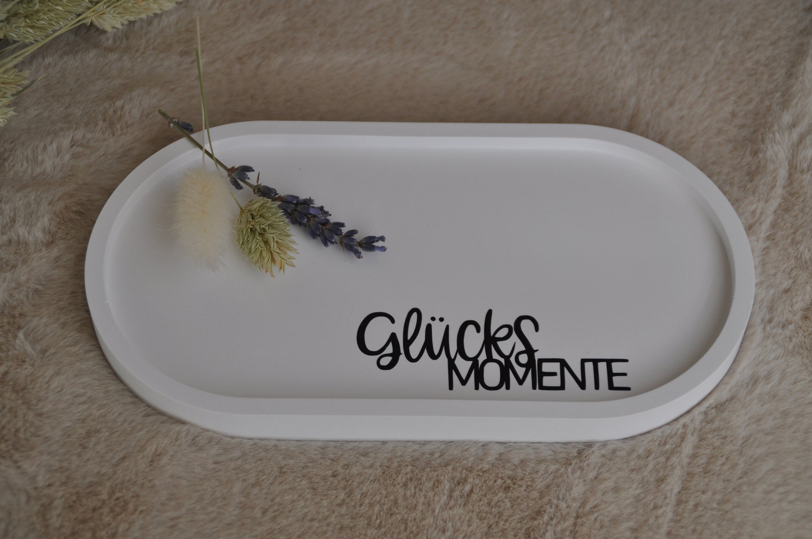 TOYANDONA Keramiktablett Oval Weiß - Schmuckaufbewahrung & Deko