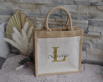 Bolsa de yute personalizada con iniciales, varios colores, regalo, souvenir