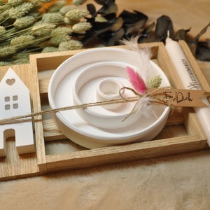 Gift set, candle plate house & candle of your choice, various messages image 2