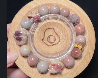 Sanrio Alashan Agate Bracelet | Cinnamoroll Bunny | Natural Stone Handmade Jewelry | Gift
