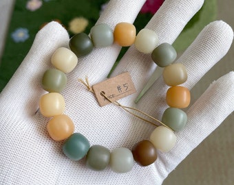 12.8mm [海盐奶盖干磨] Bodhi Root Bracelet | Natural Bodhi Root | Prayer Beads | Meditation Bracelet