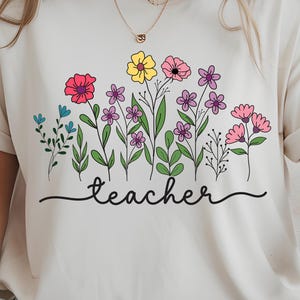 Flower Teacher SVG, Boho Floral Teacher SVG PNG, Teacher Sublimation Design, Teacher Appreciation Digital Download