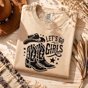 Cowgirl SVG Let’s Go Girls Western SVG Design, Cowboy Boots Hat SVG, Country Girl Shirt Cricut File, Silhouette Cut File png dxf eps