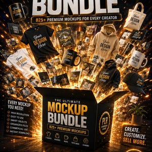 Ultimate Mockup Bundle Canva Printify Ready, T Shirt Mug Tote Bag Sweatshirt Mockups, PNG JPG Mockup Pack, Commercial License image 7