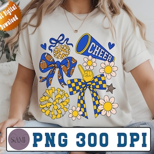 Cheer Coquette PNG | Cute Girly Cheer Bow Sublimation Clipart | Coquette Aesthetic PNG for T-Shirts, Tumblers, DIY Projects