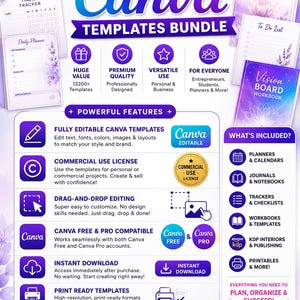 13200+ Canva Templates Bundle, KDP Interior Bundle, Editable Planner Templates, Journal Templates, Printable Pages, Canva PLR, KDP 2027 afbeelding 2
