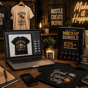 Ultimate Mockup Bundle Canva Printify Ready, T Shirt Mug Tote Bag Sweatshirt Mockups, PNG JPG Mockup Pack, Commercial License image 4