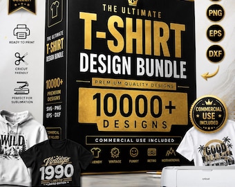 Whole Shop T-Shirt Design Bundle | svg png eps dxf Files | Cricut Silhouette Sublimation Designs | Mega Graphics Pack | Commercial Use