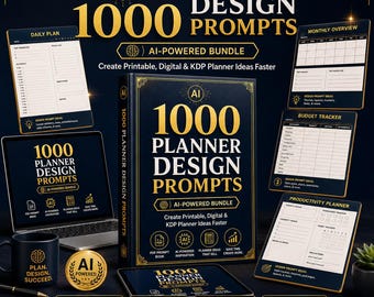 Lot de 1 000 invites de conception d'agenda, Invites de création d'agenda IA, Idées de planification Canva, Invites de planification Goodnotes, Invites de design d'intérieur KDP