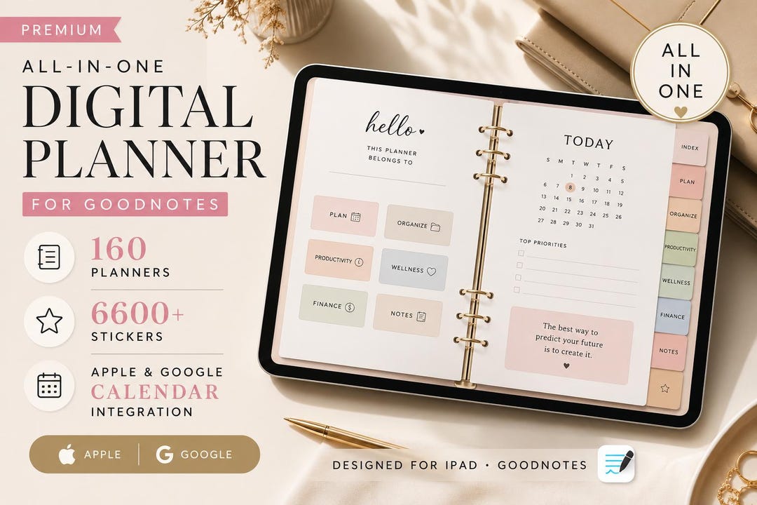 2026 Digital Planner for Goodnotes | All-in-one iPad Planner ...