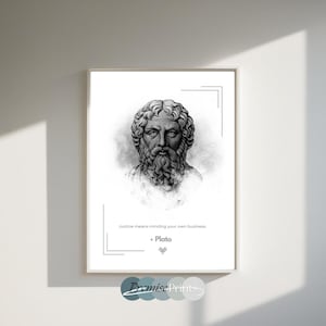 Plato the Philosopher Quote Poster, Printable Art, Philosopher Poster, Motivational Wall Art, Poster