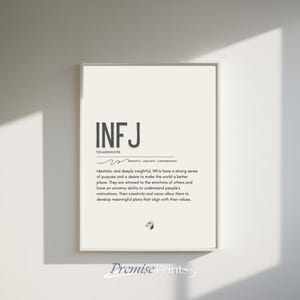 INFJ druckbare Kunst, MBTI, modernes Wohndekor, motivierende Wandkunst, inspirierendes druckbares Poster, Persönlichkeitstypmerkmale druckbar