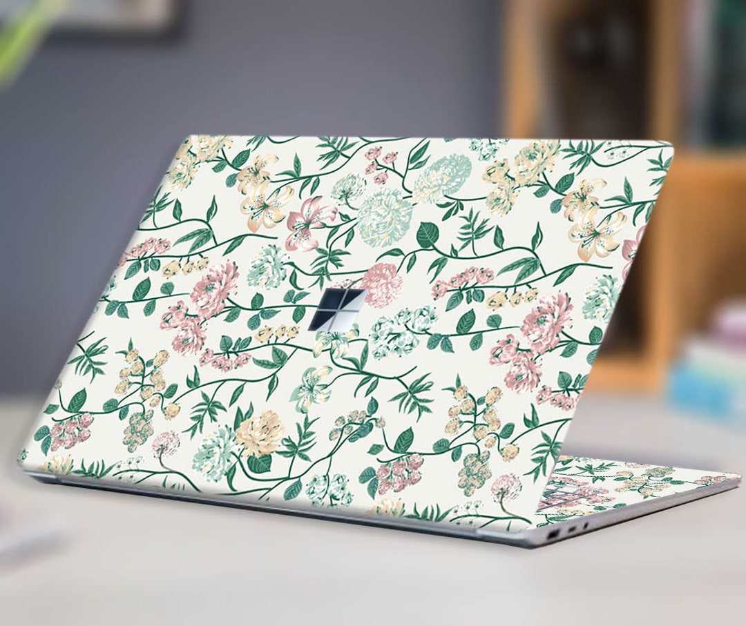 Pink Flowers Surface Laptop Go Skin Decalcover Skin Sticker Etsy