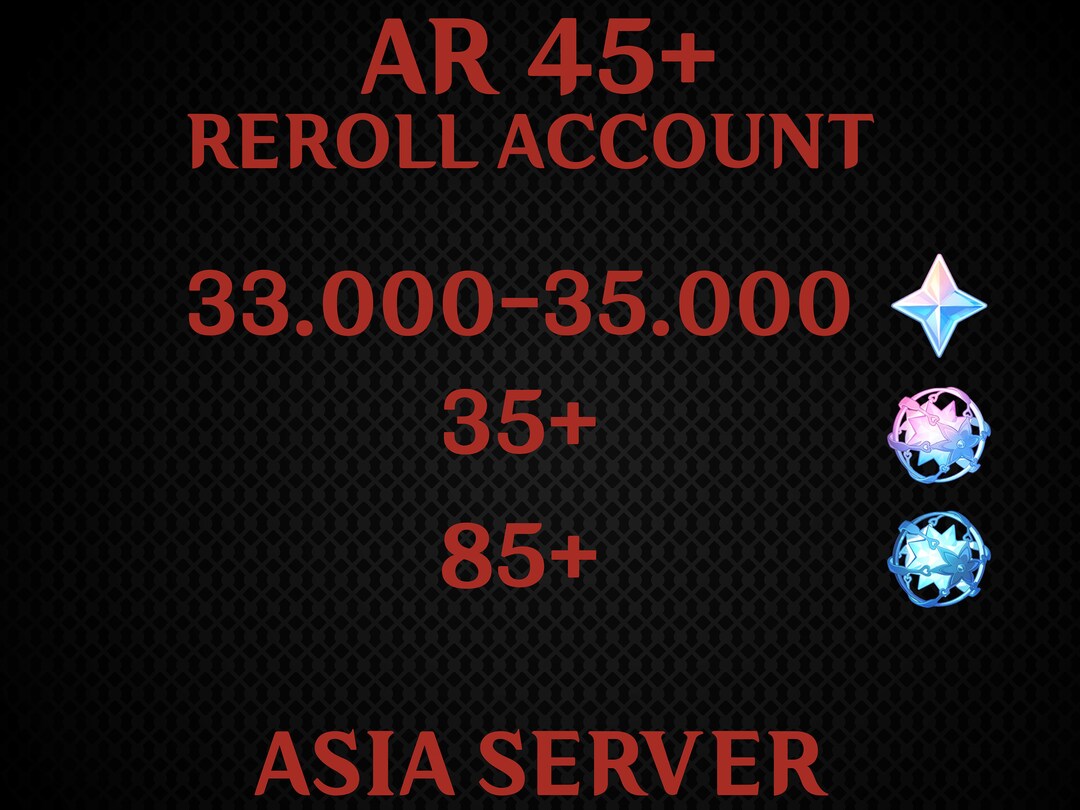 Asia Server Genshin Impact Reroll Account 33k Etsy