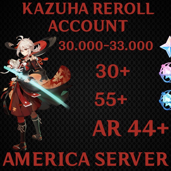 Americký server Kazuha Genshin Impact Reroll Account