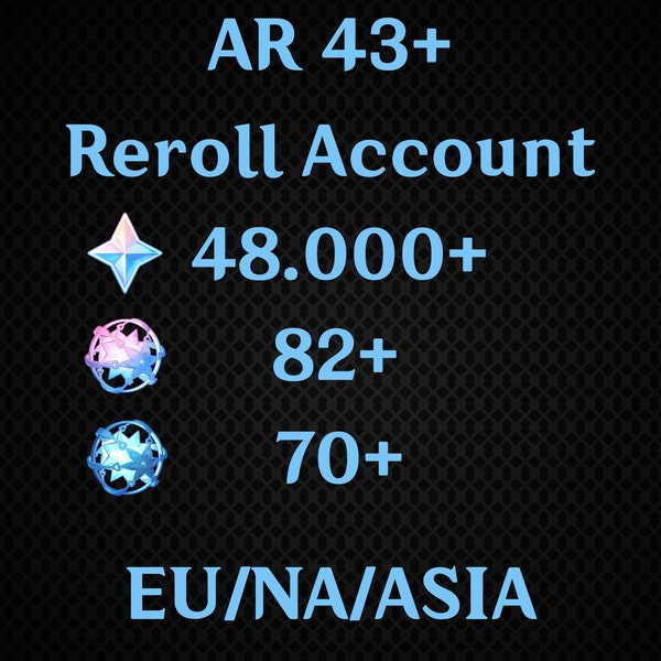 EÚ/Na/Asia Genshin Impact Reroll Account 450+ predvolania AR43+ Random Traveler