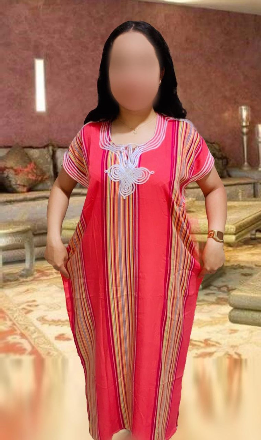 Moroccan style kaftan With Overall Work main image 1
