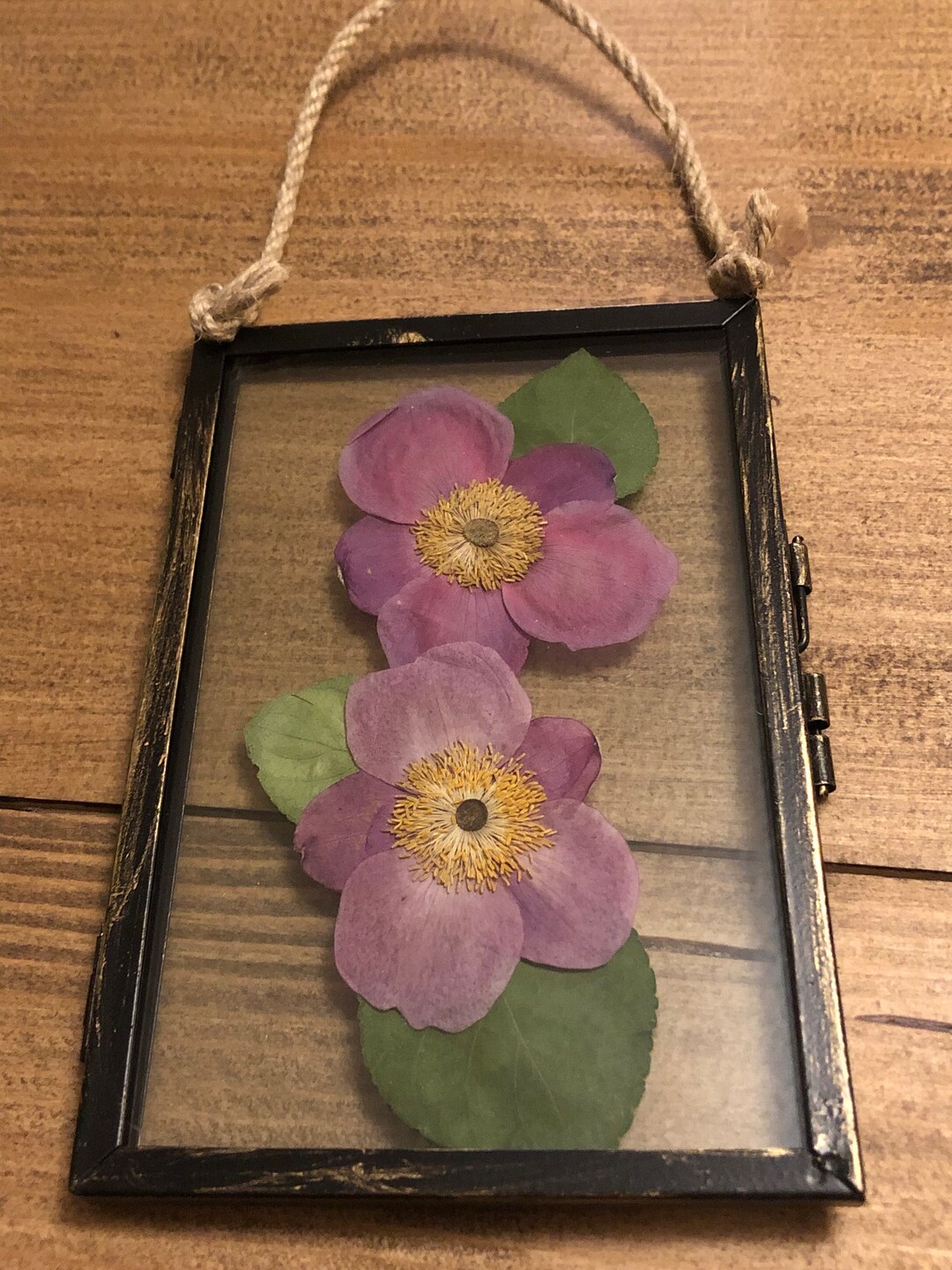 Vintage Pressed Flower Hanging Frame Etsy UK