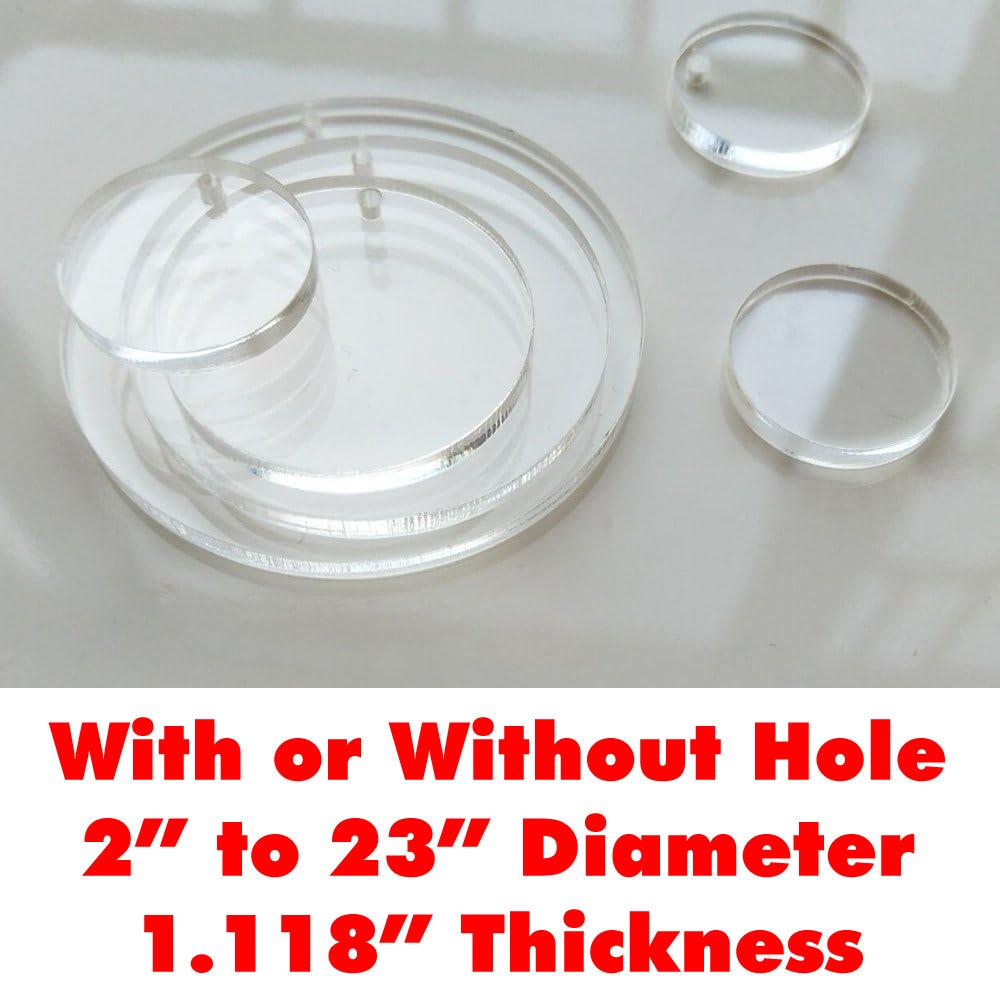 25 ACRYLIC CIRCLE BLANKS WITH HOLE 1/8 THICK (SELECT COLOR &SIZE) ROUND  SHAPE