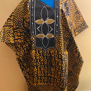 Adire/Kampala Tye & Dye Bubu, women bubu, free size, African Kaftan, Long African women bubu, Handmade
