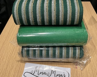 Handmade Aso Oke Fabric Bundle, Orange Woven Strips