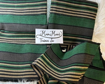 Green Aso Oke Bridal Set: Gele, Ipele & Fila Strip