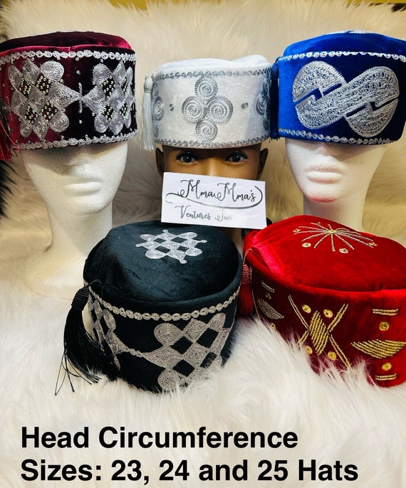 Beaded Ozo Cap Velvet/suede Igbo Cap, Nigerian Men Hat