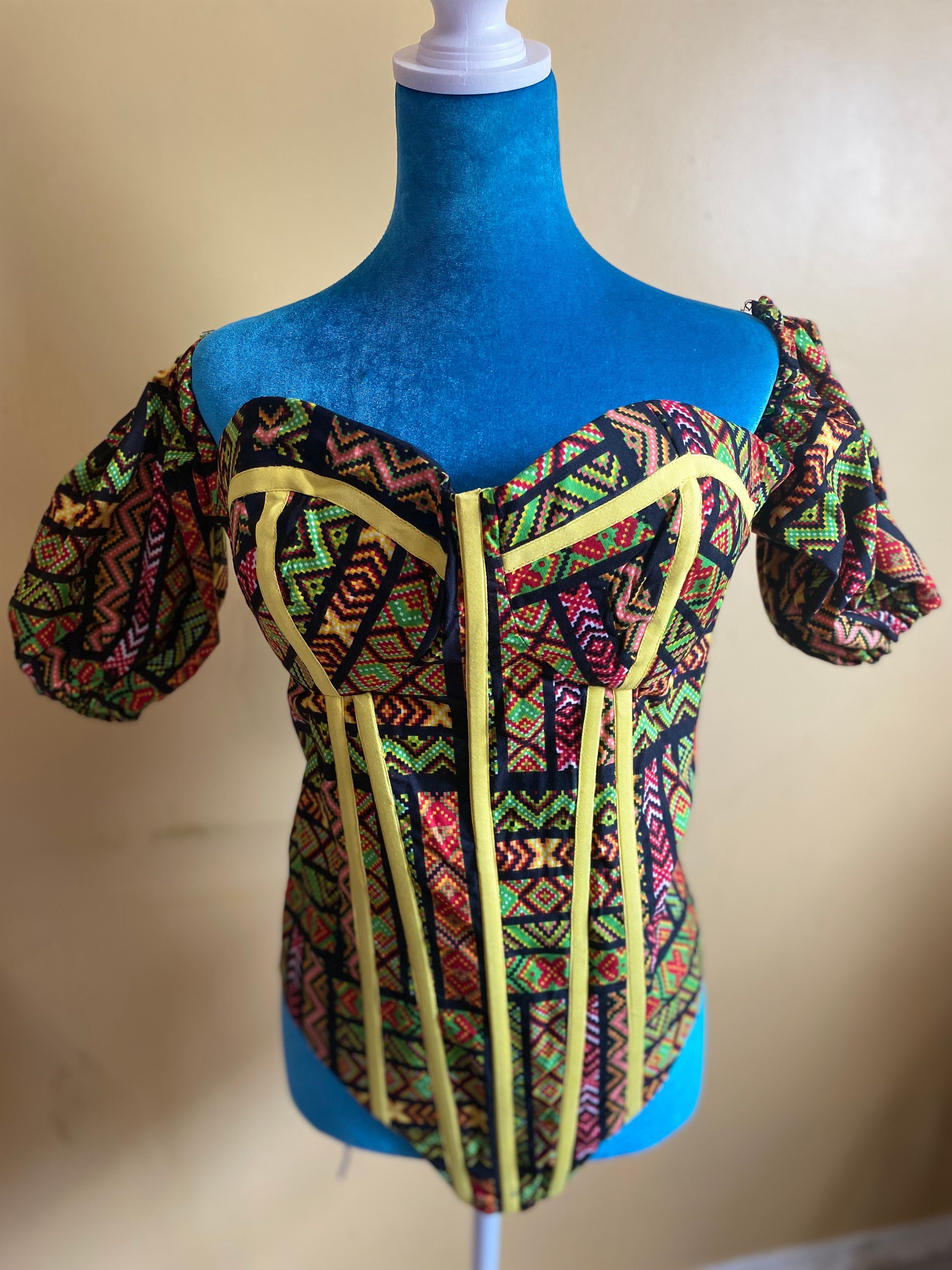 Kupe - African Print Corset Top