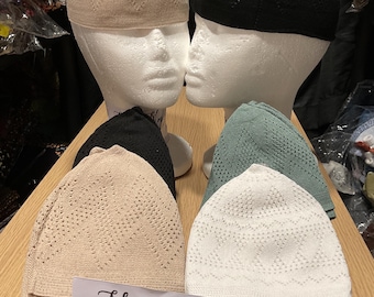 Crochet Kufi Hat: Stretchy Skull Cap Beanie. Fits Small to Medium Size Head Circumference