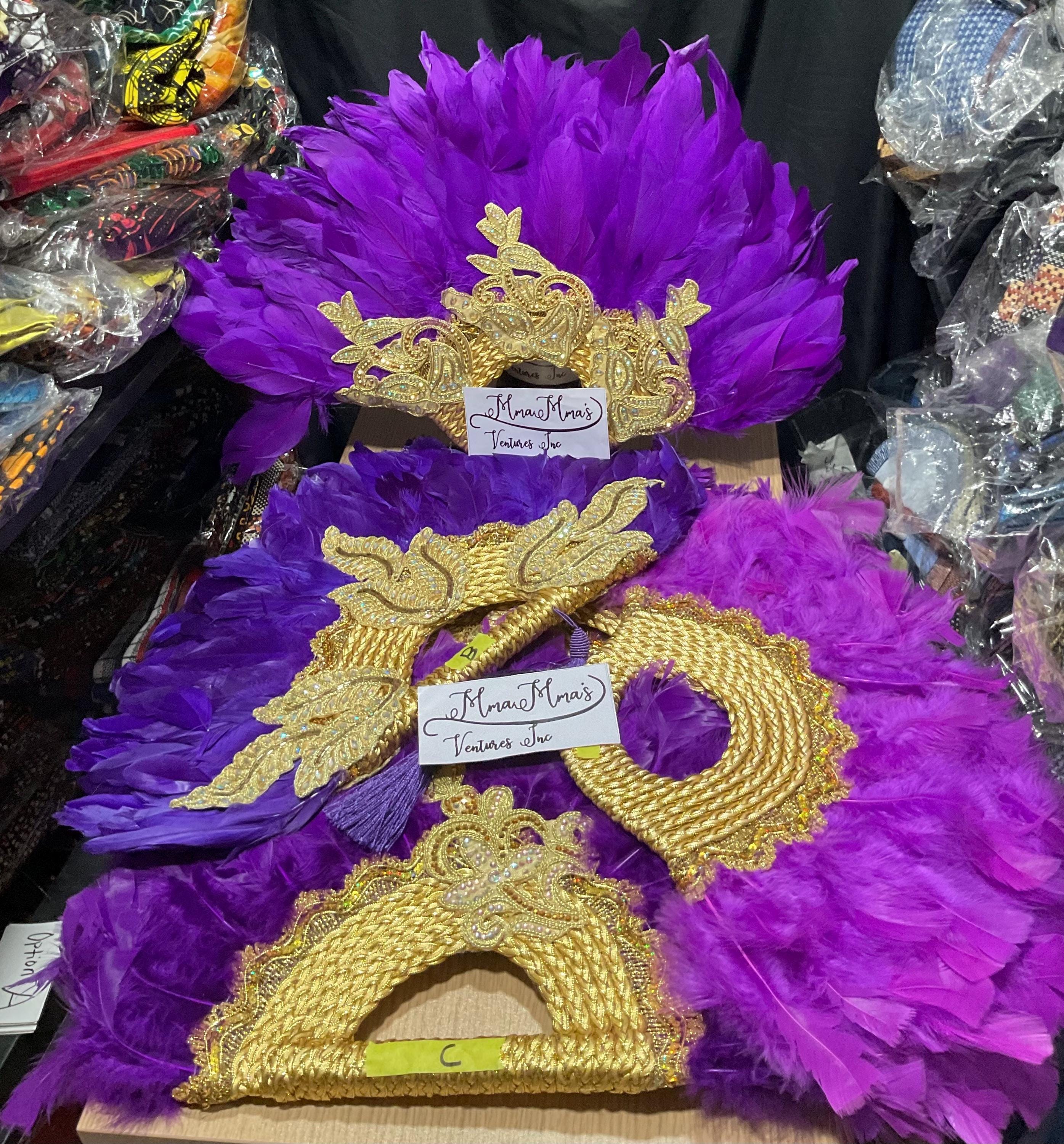 Hand Crafted OOAK Purple Gold Festival Crystal Floral Hamsa Buddha Headwear 1432412PU.webp main image 4