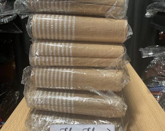 Brown Aso Oke Fabric Bundle: Handwoven Nigerian Cotton